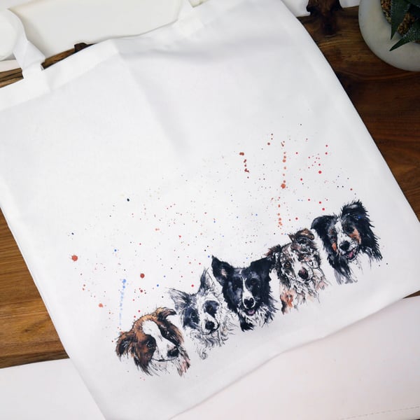 Border Collie, Border Collie Gift, Dog Lover, Border Collie Bag, Reusable Bag, 