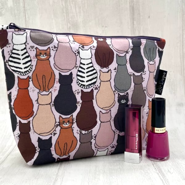 Makeup bags purple cats 