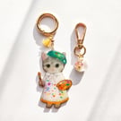 Cat Bag Charm and Detachable Keyring