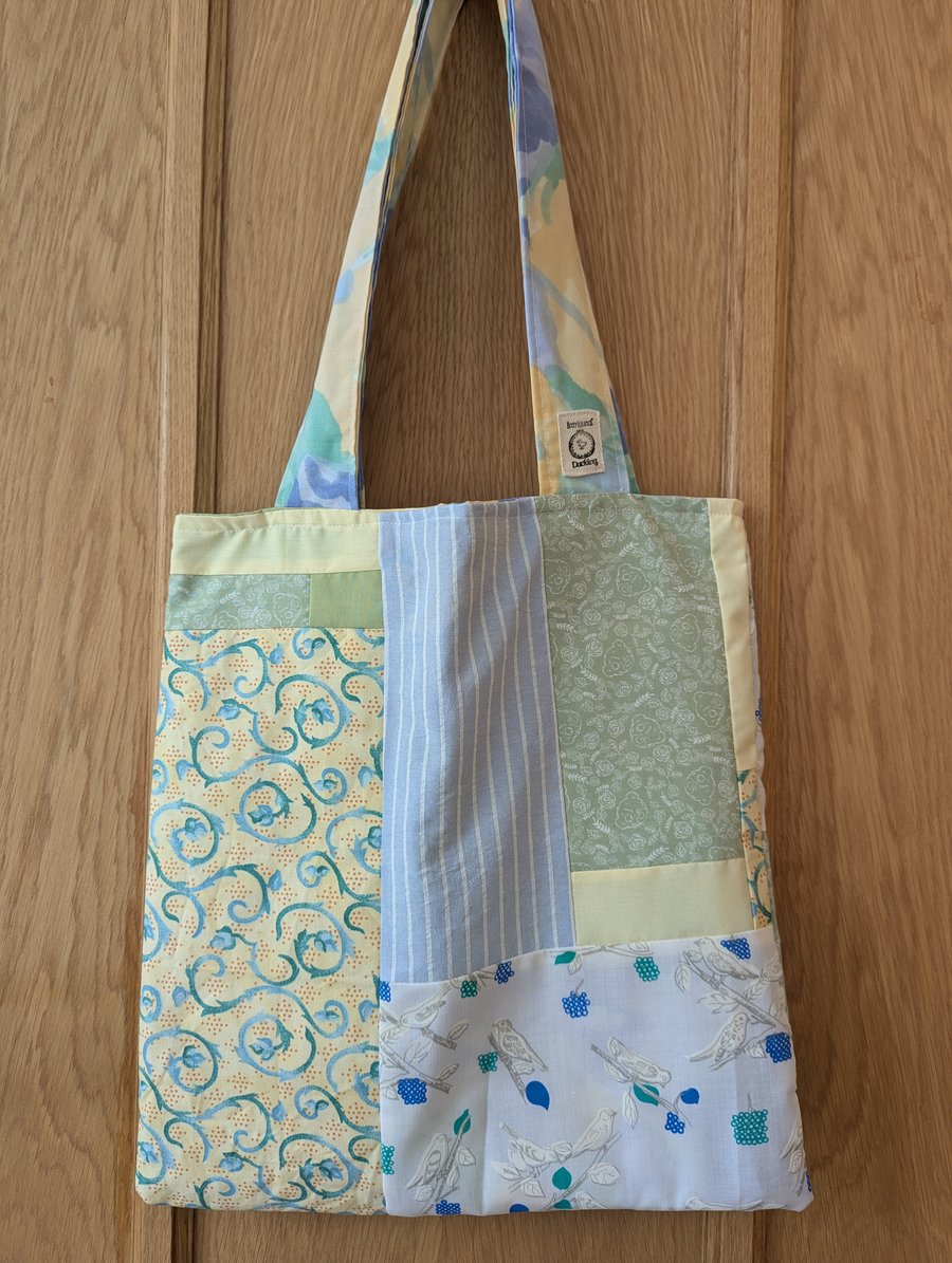 Patchwork Blue, Yellow & Green Themed Tote Bay 
