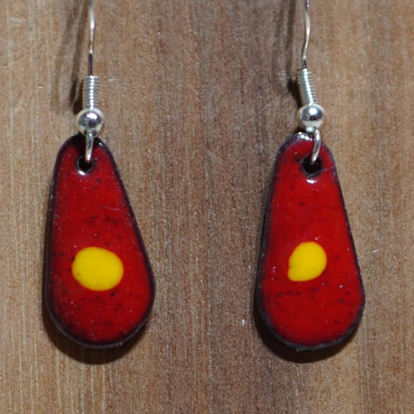 Teardrop enamel earrings