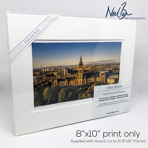 University of Glasgow Tower Gilmorehill Scotland - A5 (10" x 8") Unframed Print