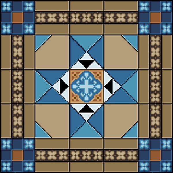 156 Cross Stitch Patchwork Squares - Victorian Edwardian Cushion Tiles
