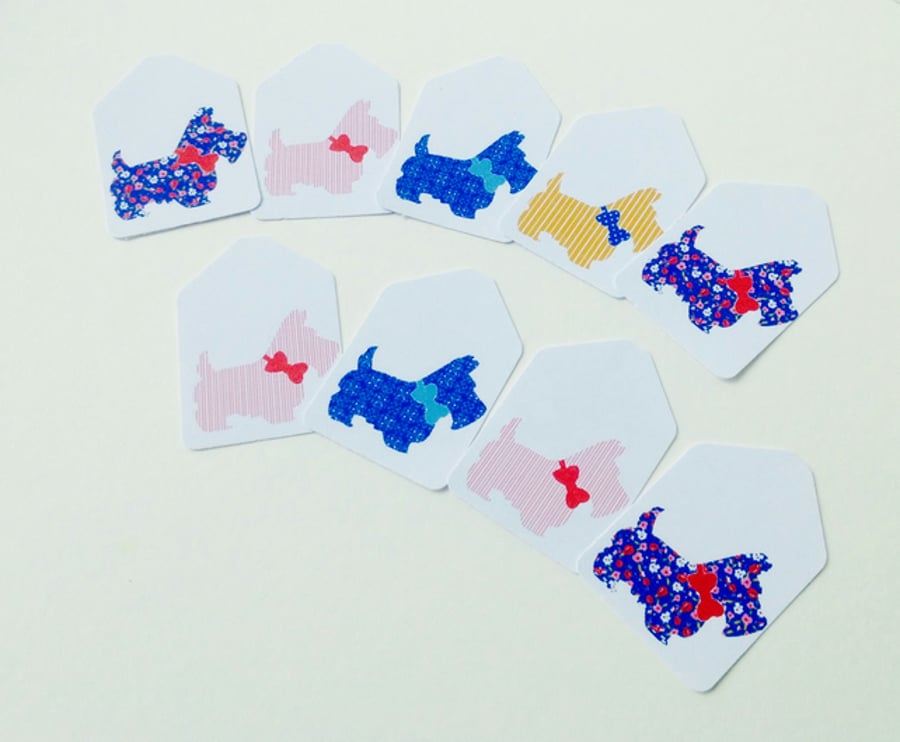 Mini Gift Tags,Message Tags,Decorative Tags,30pk Scottie Dog Gift Tags