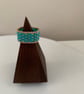 Vibrant turquoise colour beaded ring