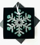 Aqua Tipped Ice Glass Snowflake  - Image 2