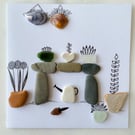 Cornwall sea glass garden design greeting card