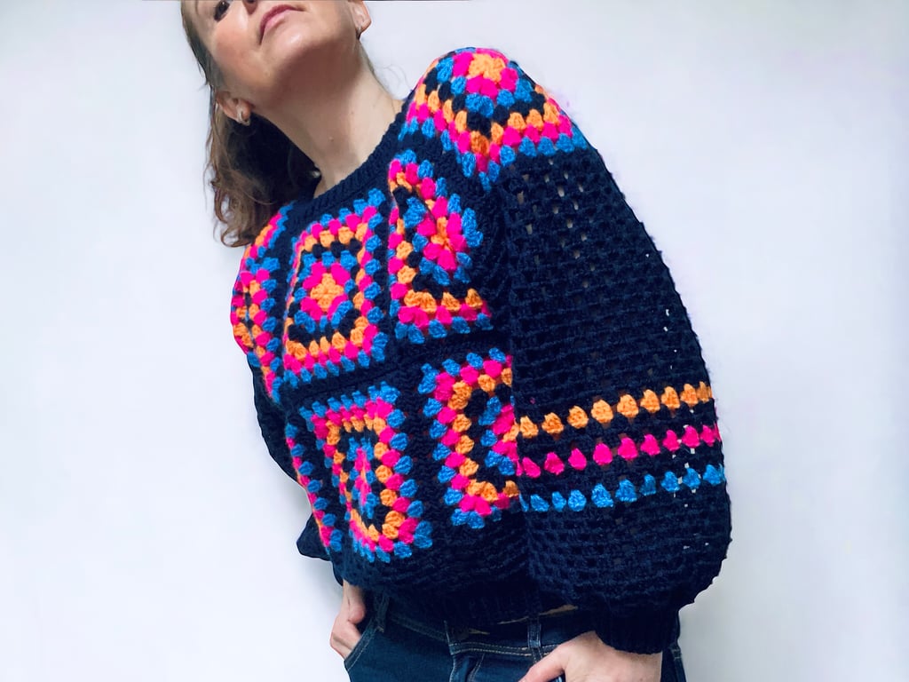 Bright and Bold Crochet Sweater 
