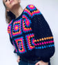 Bright and Bold Crochet Sweater 