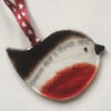  "Someone Dear" Fused Glass Hanging Robin 