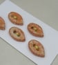 5 Small Leaf Shaped Terracotta Glazed Ceramic Buttons - Image 2