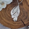 SLIGHT SECOND Real feather preserved in silver, pendant necklace