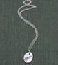 Silver Oval Fern Pattern Pendant - Image 3