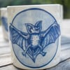 Handmade Porcelain Votive - with Bat illustration