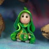 Sale Tiny Garden Gnome 'Amy' with jewelled belt OOAK Sculpt Ann Galvin