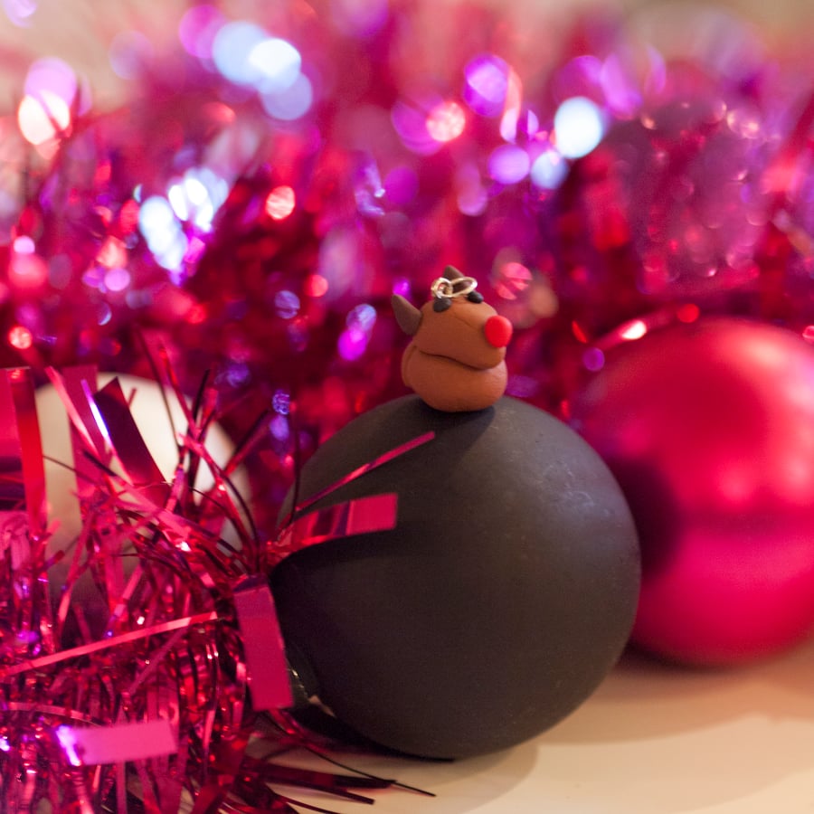 Retro Christmas Reindeer necklace Quirky, fun, unique, handmade novel