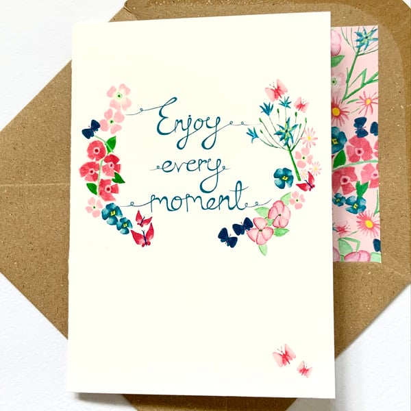 Enjoy every moment birthday card