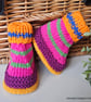 Bright Pure Cotton Aran Baby Booties 0-3 months size  - Image 4