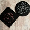 Mini Blackboard coasters - 10cm wide with cork backing