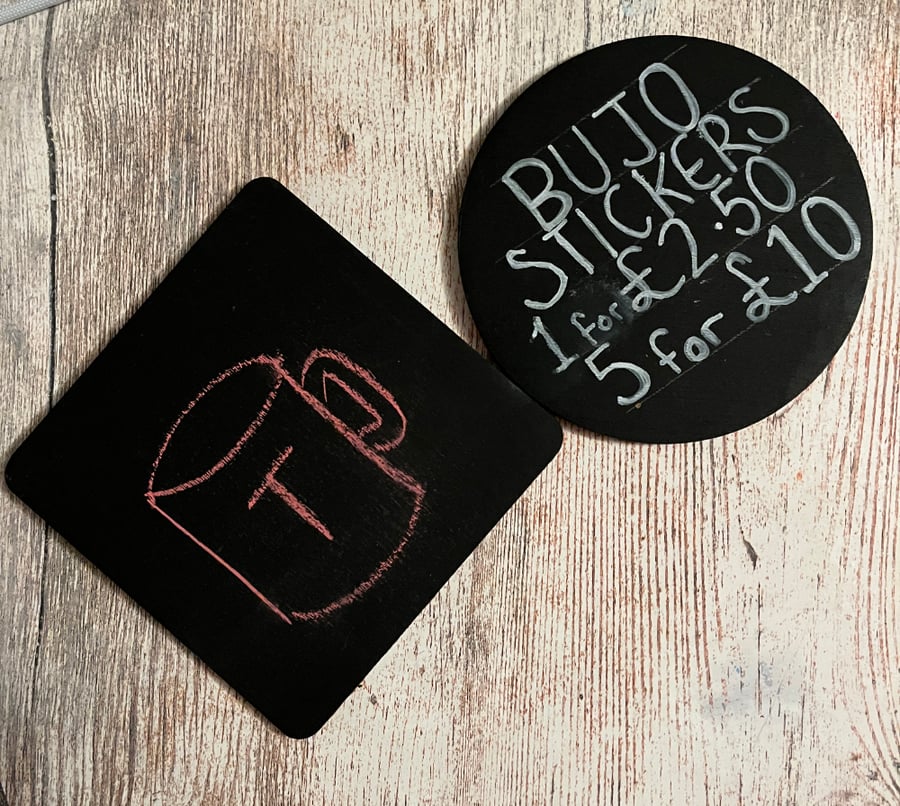 Mini Blackboard coasters - 10cm wide with cork backing
