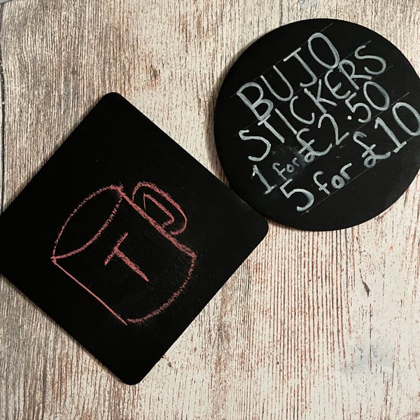 Mini Blackboard coasters - 10cm wide with cork backing