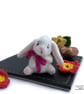 SOLD Mollie, Miniature rabbit with bow, needle felted by Lily Lily Handmade