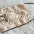 Ribbon totebag white and green