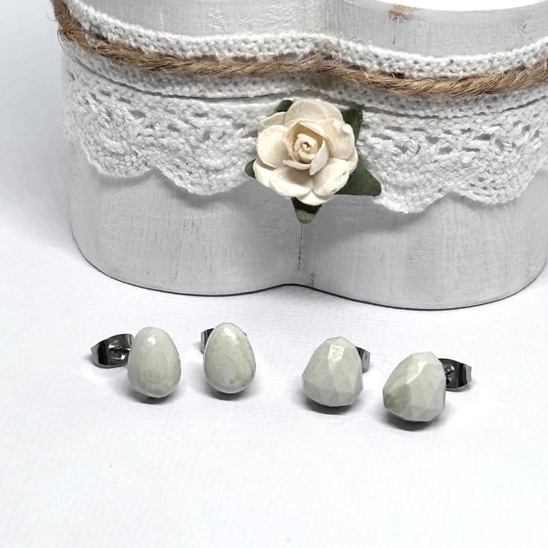 Green Teardrop Mini Stud Earring Set