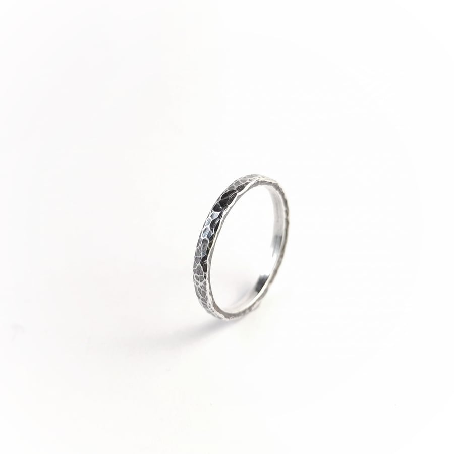 Sterling silver patinated band