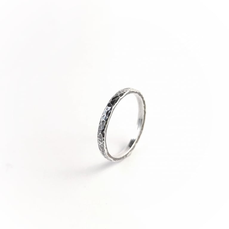 Sterling silver patinated band
