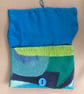  Envelope clutch in shades of blue and green, hand embroidered  - Image 4