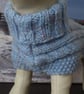 Small Pretty Blue Aran Dog Coat Jumper (A115) - Image 3