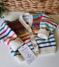  Designer Hand Knitted Baby Cardigan Pure Merino Wool 3-6 months size