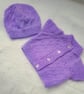 Patterned Cardigan and Hat for a Baby Girl, Baby Clothes, Baby Shower Gift - Image 8