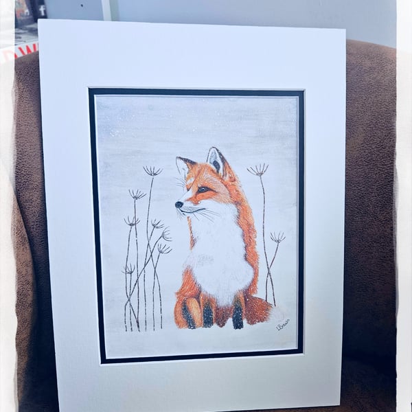 Fox in Winter Scene 