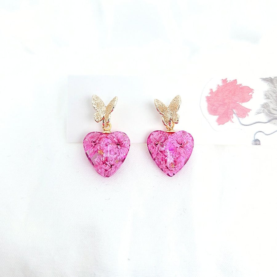 Dried flowers earrings