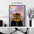 Disco Cat Art Print: Funky Groovy Cat Lover Gift