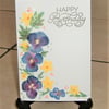 hand painted floral pansies birthday card ( ref F 332)