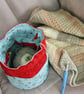 Small Drawstring Reversible Knitting or Crochet Project Bag - Image 8