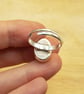 Simple oval Rainbow moonstone Ring. Sterling silver adjustable. June Birthstone - Image 4