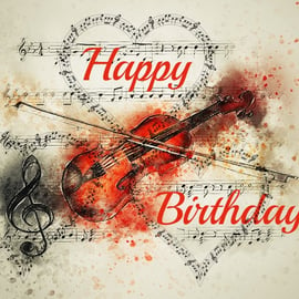 Happy Birthday Love Music Card A5