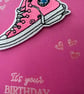 Birthday card for a special daughter with a converse clothing patch.   - Image 2