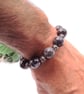 Men's Black Grey Marbled Stone and Gunmetal Spacer Bracelet, Men's Bracelet - Image 4