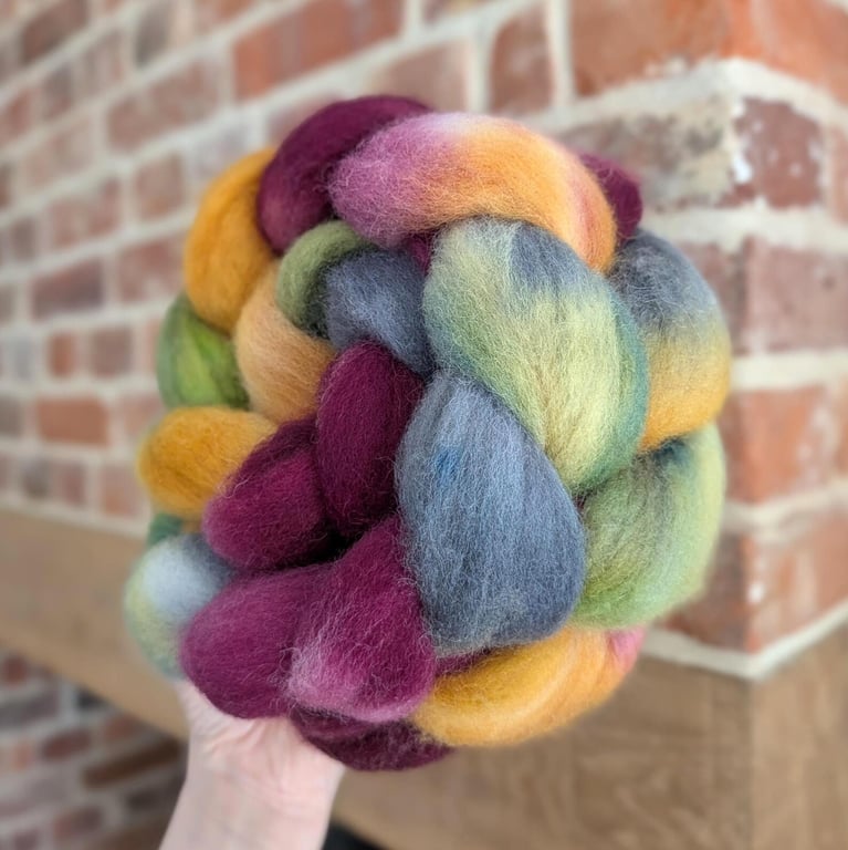 Hand Dyed Bluefaced Leicester Top 100g Spinning Fibre - Fable