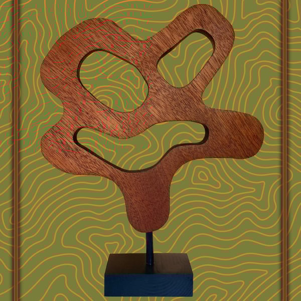 "Specter" - abstract sapele wooden sculpture 