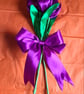 Beautiful Trio of Pinky-Purple Ribbon Tulips - Purple Bow. Faux Flowers Gifts - Image 5