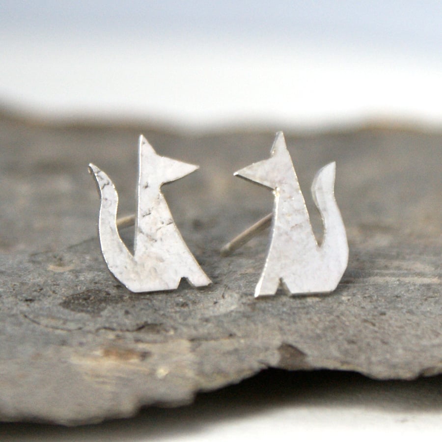 Tiny fox stud earrings