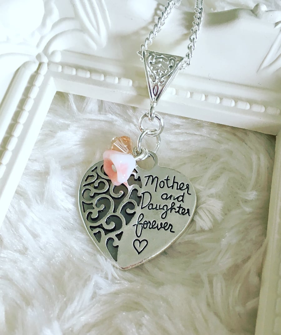 Mother & daughter forever pendant
