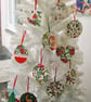 Christmas mistletoe berries wood decoupage hanging decoration - Image 2
