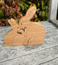 Set of 4 Beech Wood Interlocking Rabbits Freestanding Sculpture - Satin Finish
